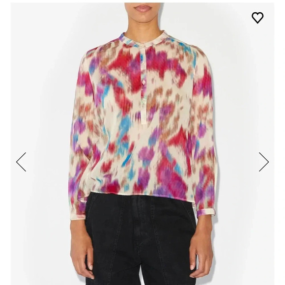 Isabel Marant - MARIA TOP, long sleeves, size 34 US/Small, Beige-Raspberry - Picture 2 of 9